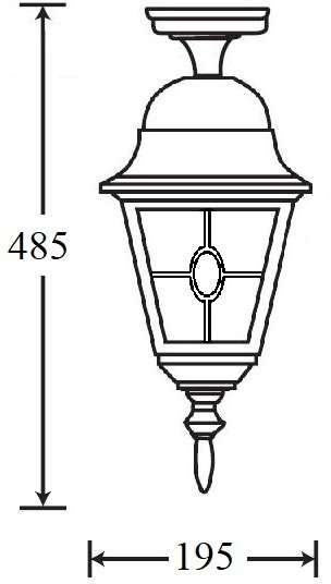 Потолочный светильник уличный IP44 Oasis Light QUADRO M lead GLASS 79905MAlgY Bl в виде фонаря