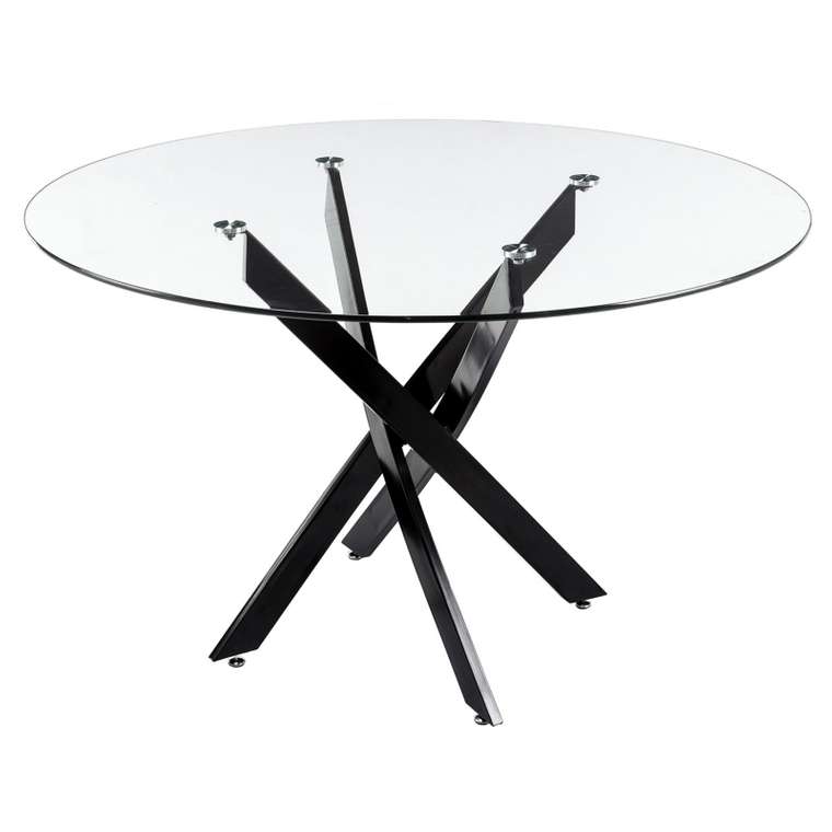 Обеденный стол Komo black из металла и стекла 