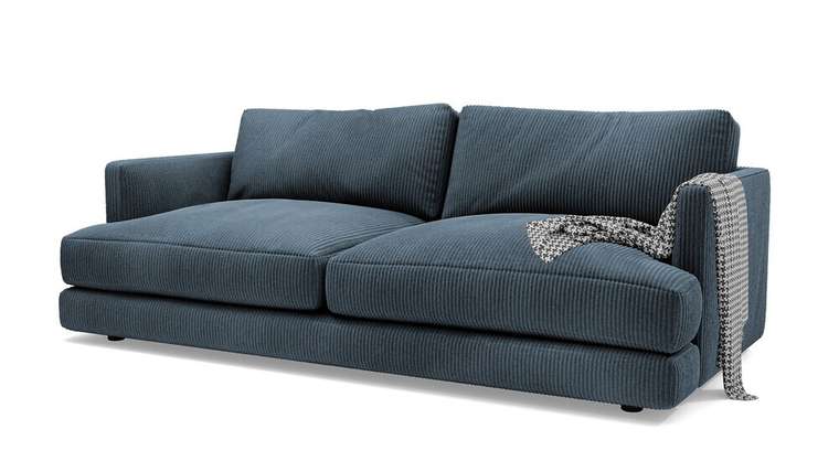 Прямой диван-кровать Ибица синего цвета