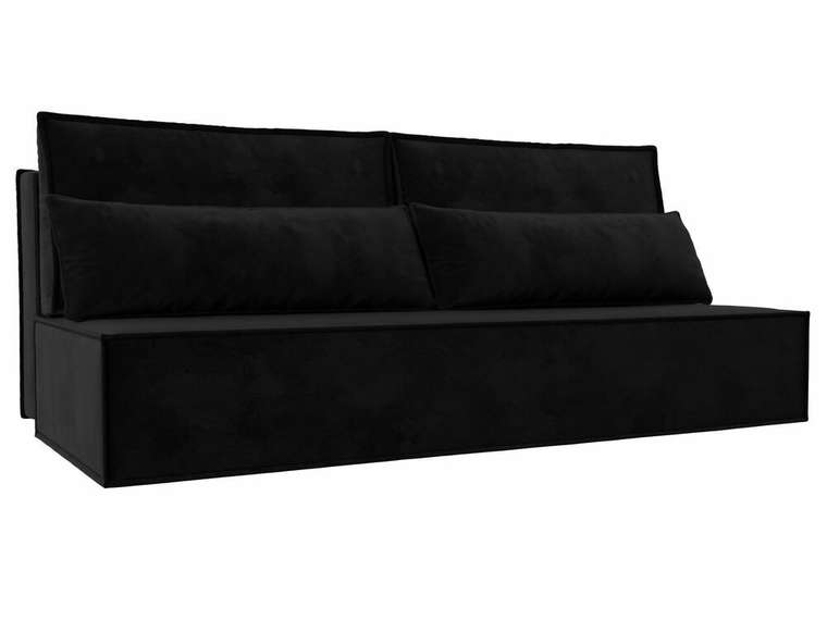 Прямой диван-кровать Фабио черного цвета