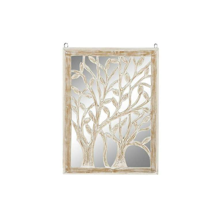 Зеркало Дерево Белый Деревянный MDF (45 x 2,5 x 65 cm)