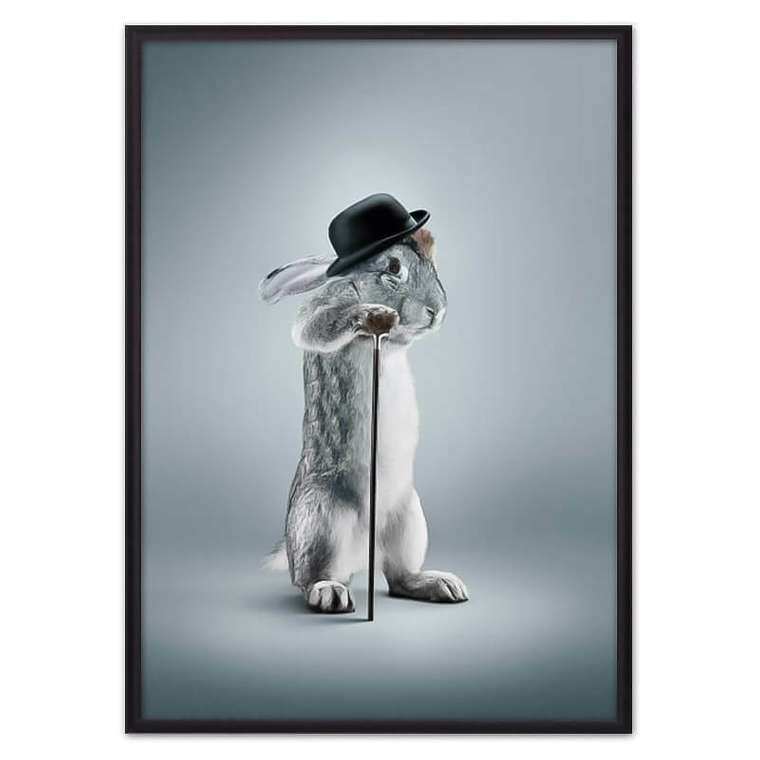 Постер в рамке Кролик с тростью 21х30 см