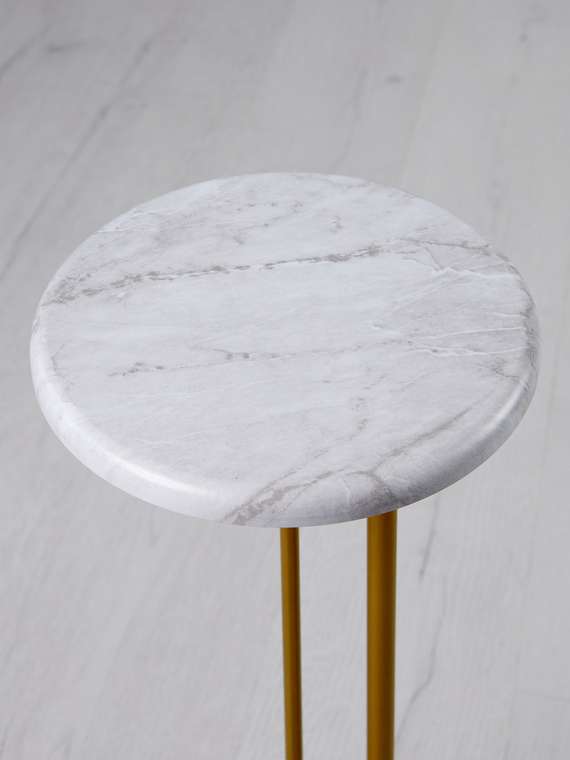 Кофейный столик Сallisto M бело-золотого цвета