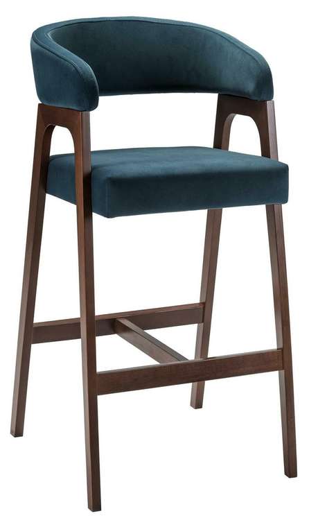 Кресло барное Baxter сине-коричневого цвета