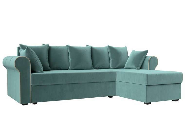 Угловой диван-кровать Рейн бирюзового цвета правый угол