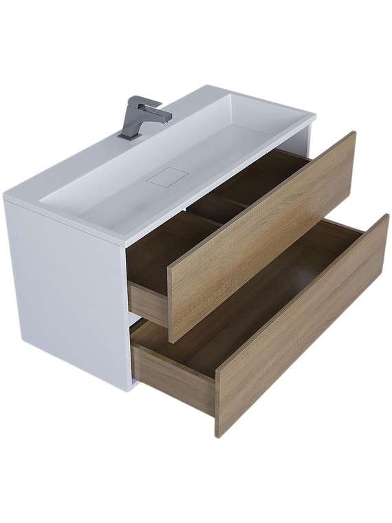 Тумба под раковину Barsa 100 бело-бежевого цвета