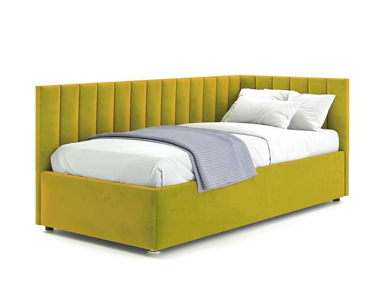 Кровать Negga Mellisa 120х200 желто-зеленого цвета с подъемным механизмом правая