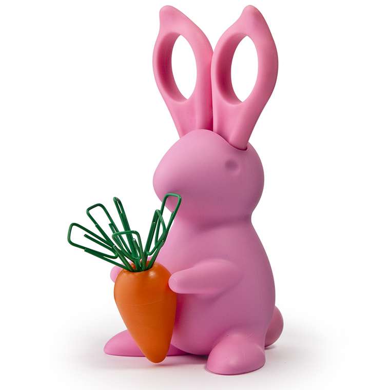 Ножницы+магнит со скрепками bunny розовый