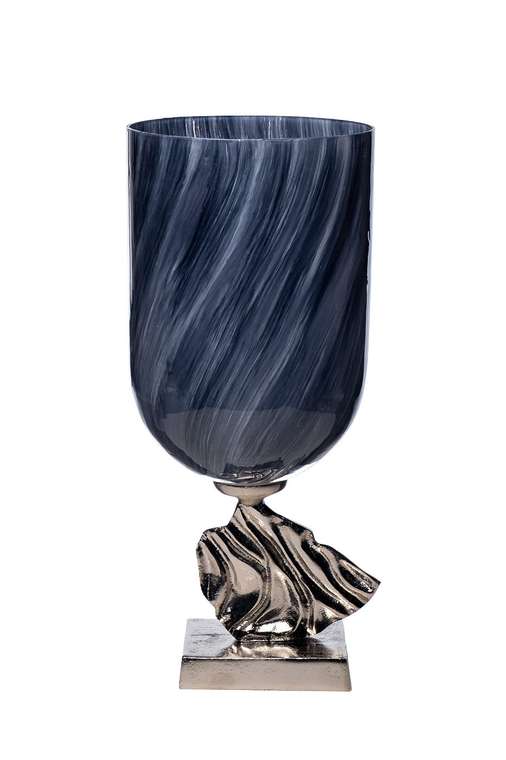 Стеклянная ваза M синего цвета