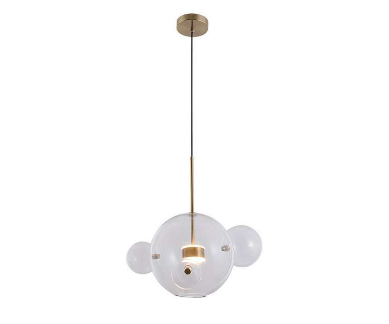 Подвес Галла прозрачный (цвет корпуса латунь) w40*45 h200 Led 14W (3000К)