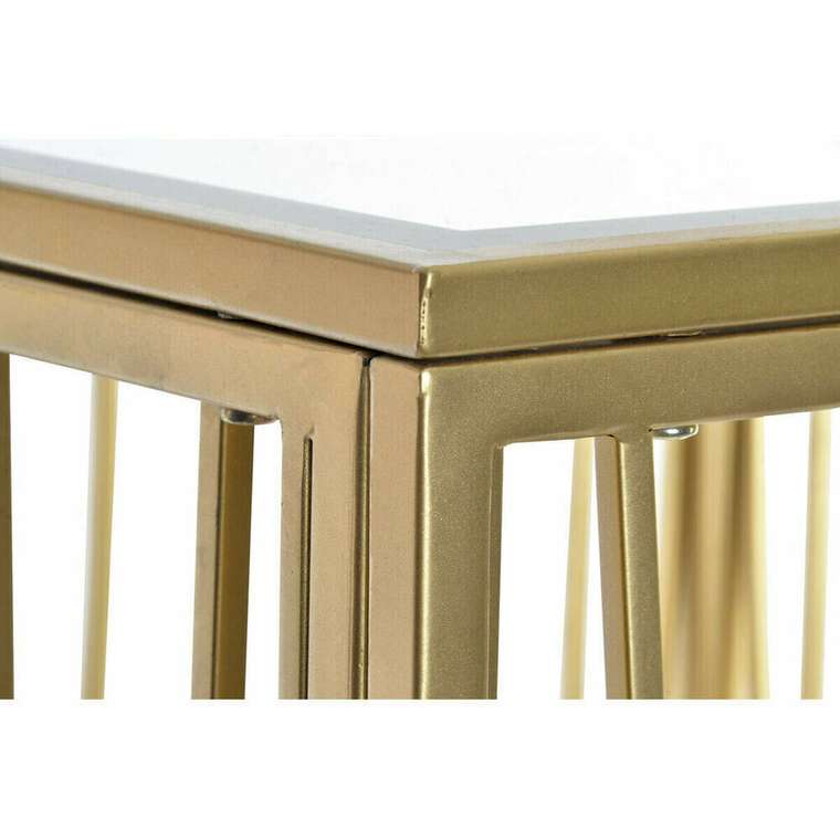 Вспомогательный стол Зеркало Позолоченный Металл MDF (57 x 57 x 52 cm)