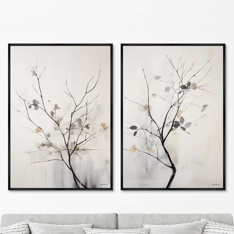 Набор из двух репродукций картин Branches, autumn colors, 2024г.