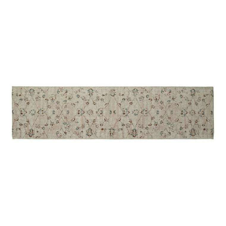 Ковер из хлопка 60x240 бежевого цвета