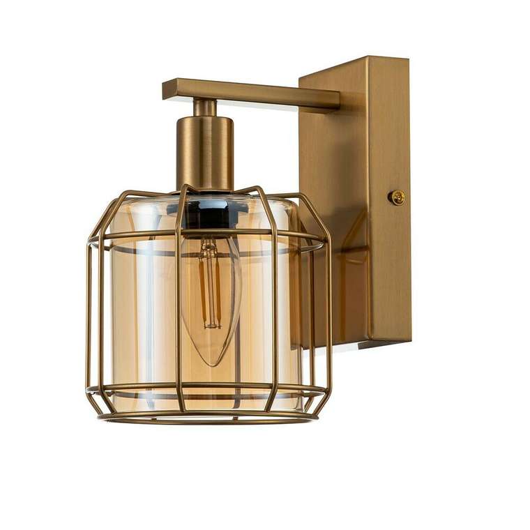 Бра Midland 10188/1A Brass (стекло, цвет янтарный)