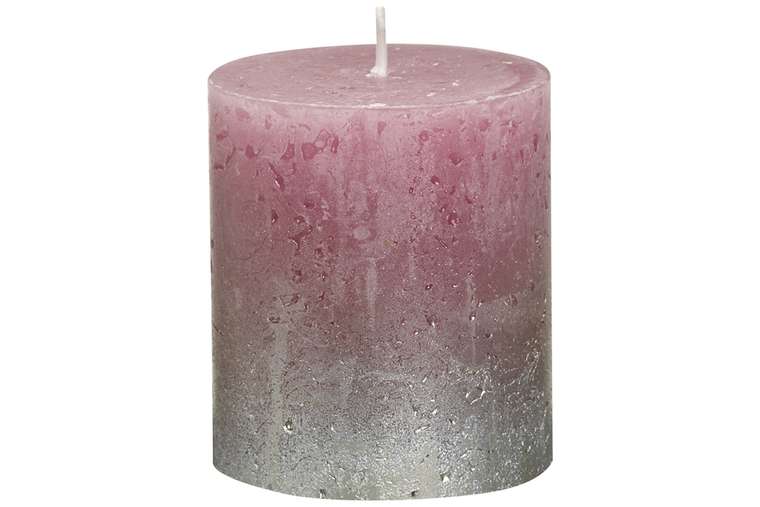 Свеча декоративная Rustic темно-розового цвета