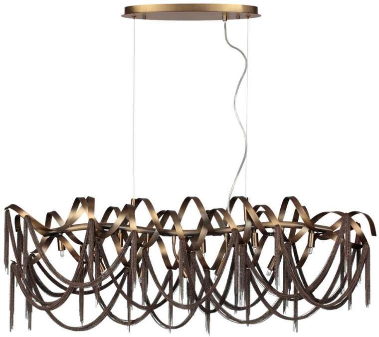 Подвесная люстра Odeon Light Chainy 5066/10 античн.бронза/коричневый/металл/металл G9 10*40W