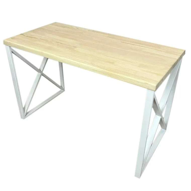 Обеденный стол Loft 120х70 со столешницей из массива сосны без покрытия