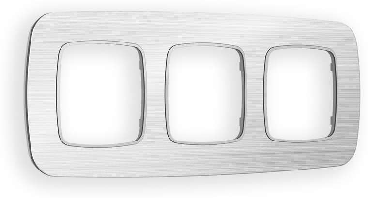 Рамка Ambrella Volt OMEGA Radian (Серебро Металл шлифованный) 3-ая OF580103