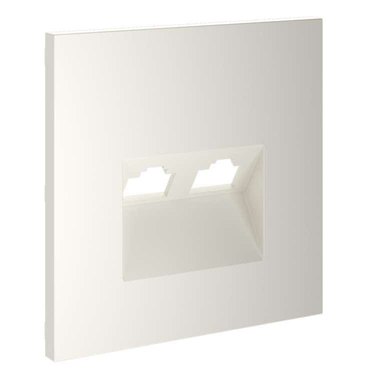 Накладка для розетки компьютерной двойной RJ45+RJ45 кат.6, S70 (хлопок)