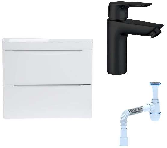 Комплект: Тумба с раковиной Бергамо