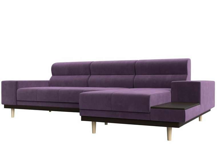 Угловой диван-кровать Леонардо сиреневого цвета правый угол
