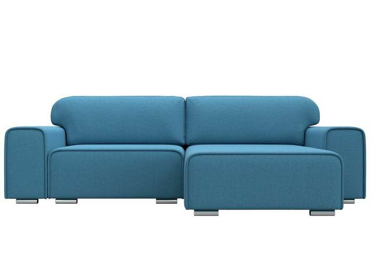 Угловой диван-кровать Лига 029 голубого цвета правый угол