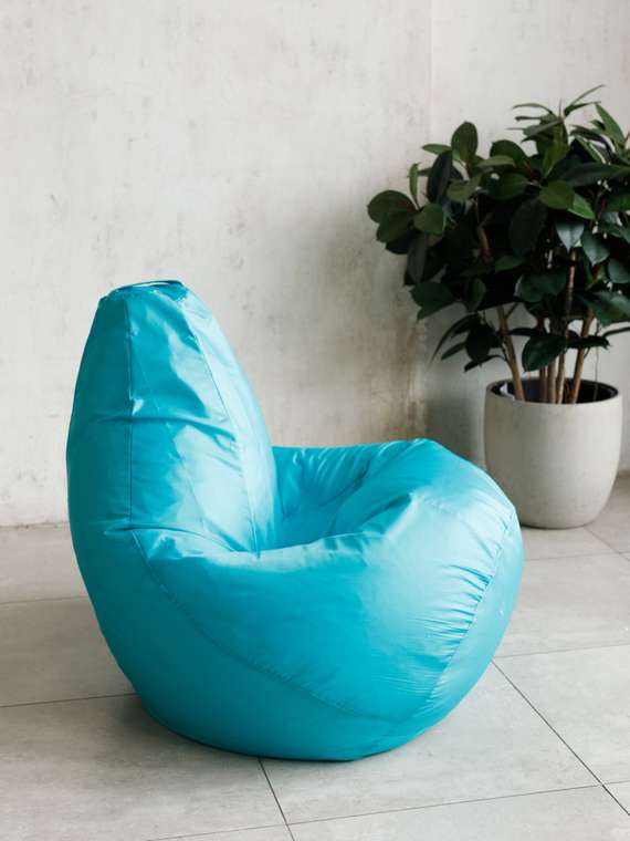 Кресло-мешок Груша L в обивке из ткани оксфорд бирюзового цвета 