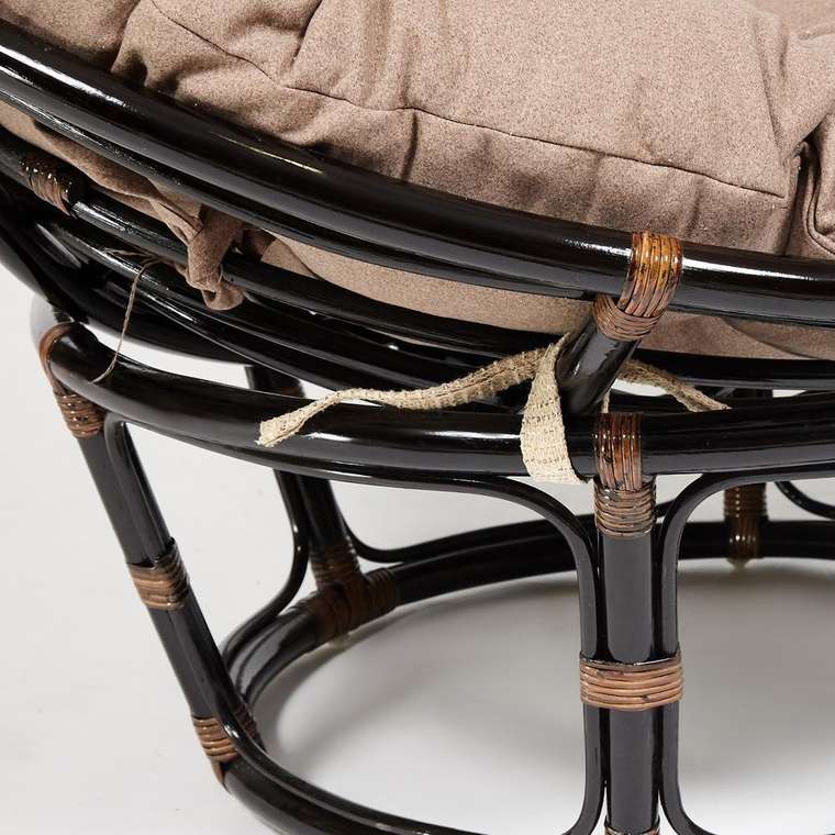 Кресло Папасан черно-коричневого цвета