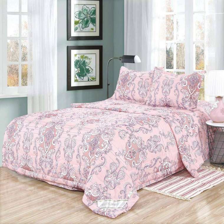 Комплект постельного белья Шегги 7Е 160х220 розового цвета