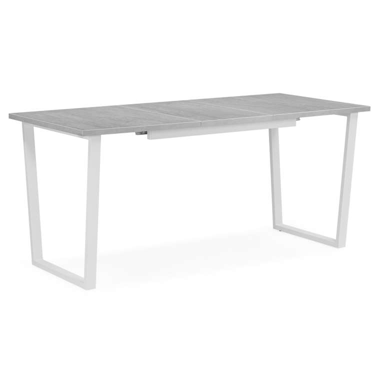 Раздвижной обеденный стол Лота Лофт цвета бетон на белом основании