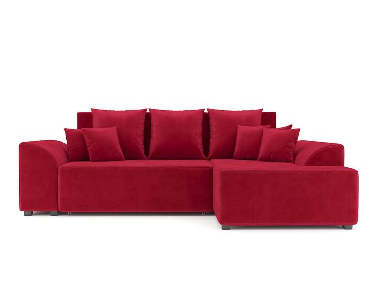 Угловой диван-кровать Каскад красного цвета правый угол