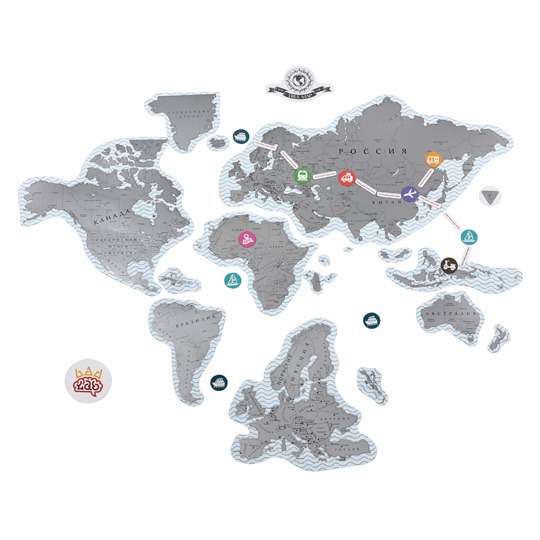 Карта Мира магнитная со скретч - слоем 'True Map Puzzle'