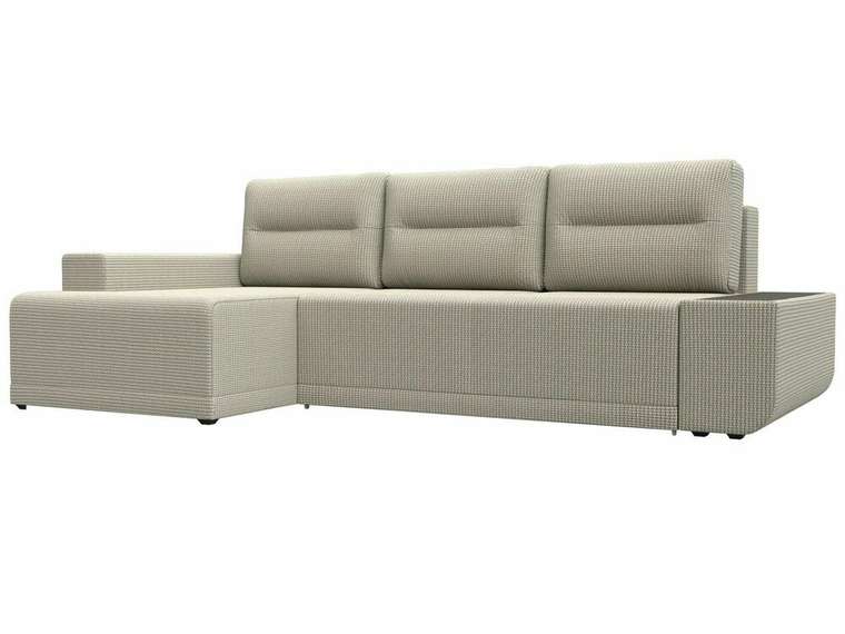 Угловой диван-кровать Чикаго серо-бежевого цвета левый угол
