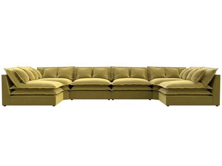 Угловой диван Лига 040 желтого цвета  