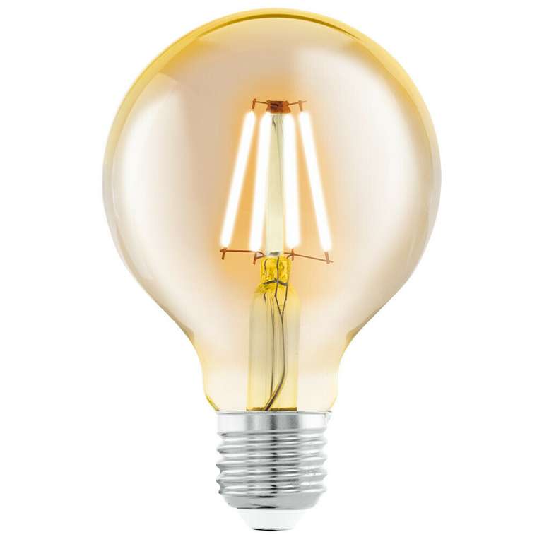 Светодиодная лампа филаментная G80 E27 4W 330Lm 2200K янтарного цвета