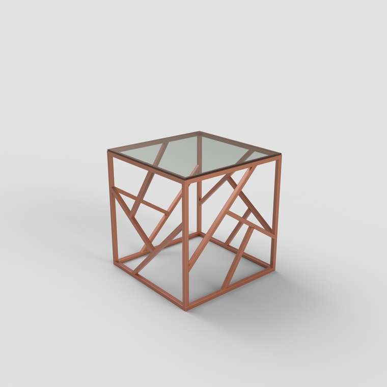 Журнальный столик "Ellis" бронзовый с тонированным стеклом (450х550х550)