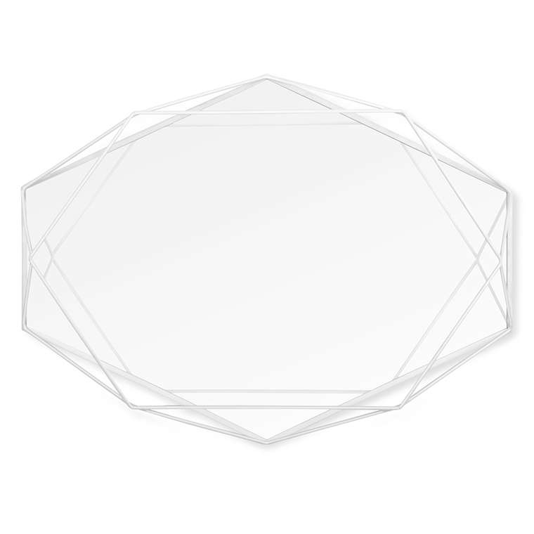 Зеркало настенное декоративное Prisma в белом цвете