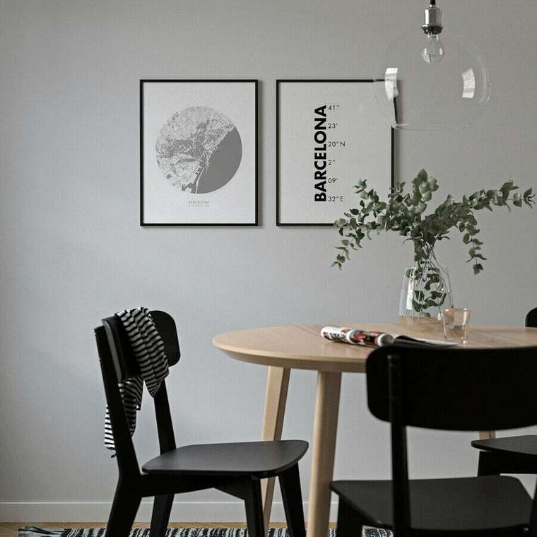 Координаты, Барселона, 40х50 см