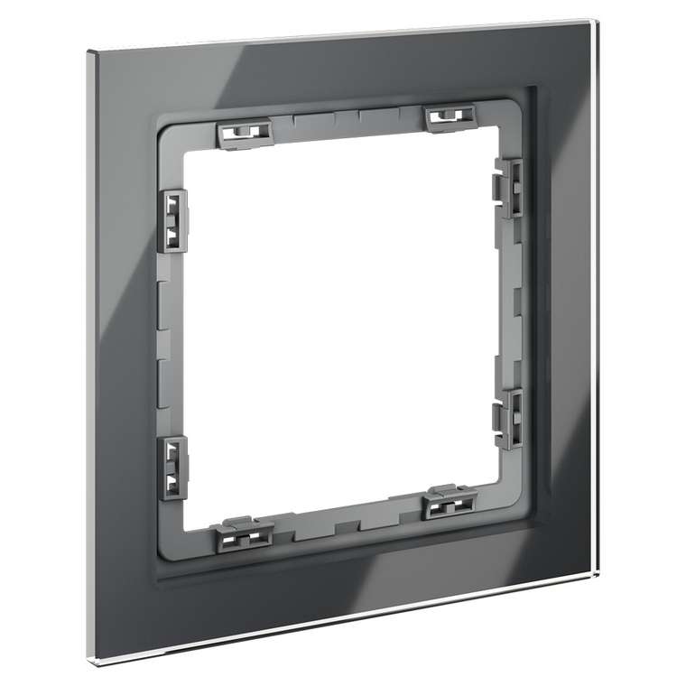 Рамка стеклянная VOLTUM S70 на 1 пост, (графит, стекло)