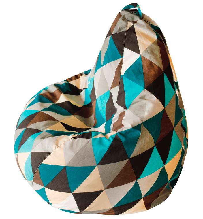 Кресло-мешок Изумруд L бирюзово-бежевого цвета
