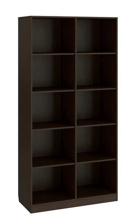 Шкаф книжный открытый Анастасия темно-коричневого цвета