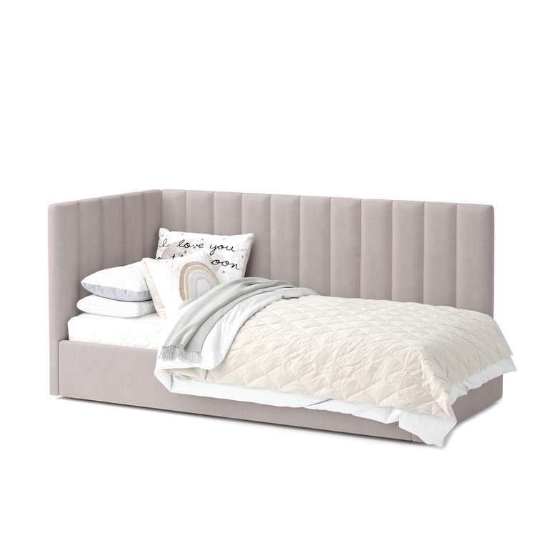 Кровать Меркурий-3 90х190 пыльно-розового цвета с подъемным механизмом