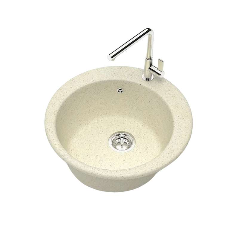 Кухонная мойка круглая Maretti Kitchen MR475-BE 47 см бежевого цвета