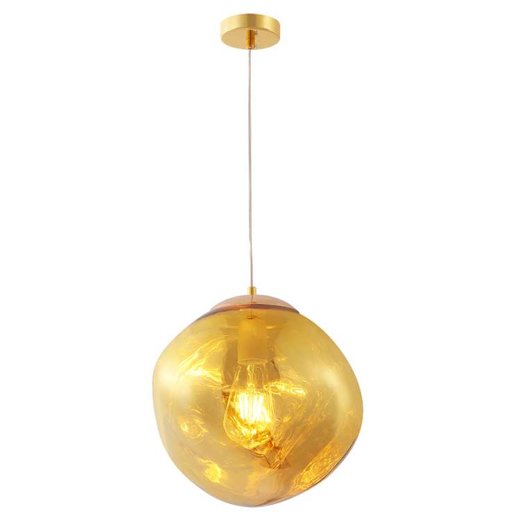 Подвесной светильник MALAGA SP1 D280 GOLD (стекло, цвет янтарный)
