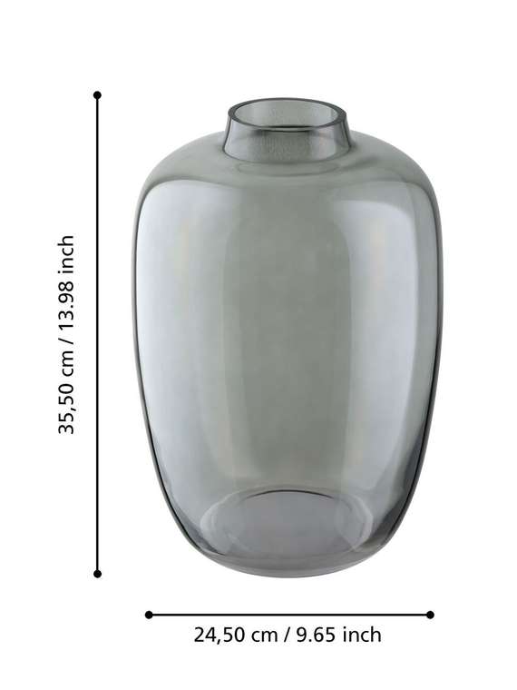 Ваза стеклянная для цветов и сухоцветов Culasi серого цвета