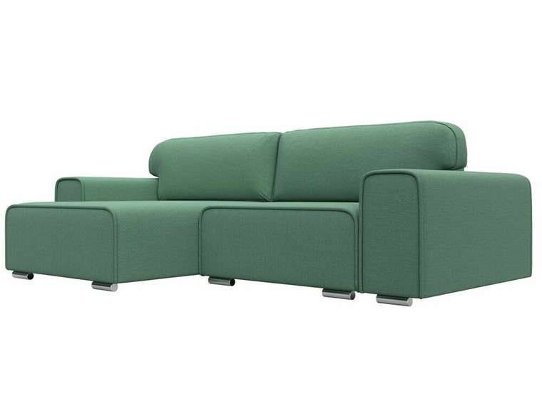 Угловой диван-кровать Лига 029 зеленого цвета левый угол