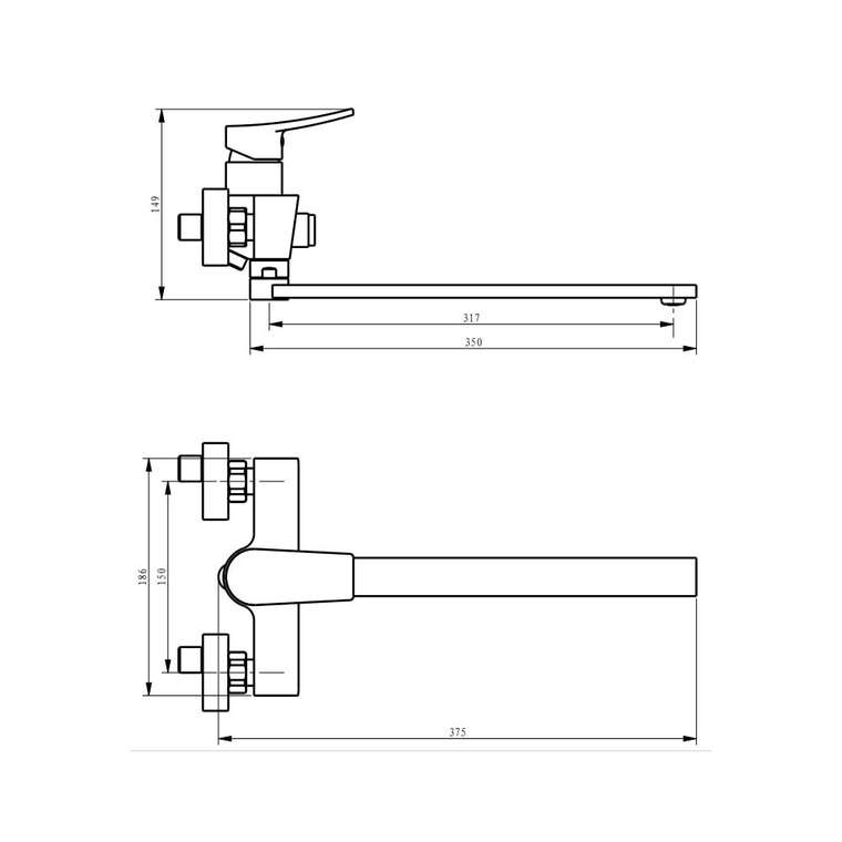 Смеситель для ванны Savol SK-H3002, хром