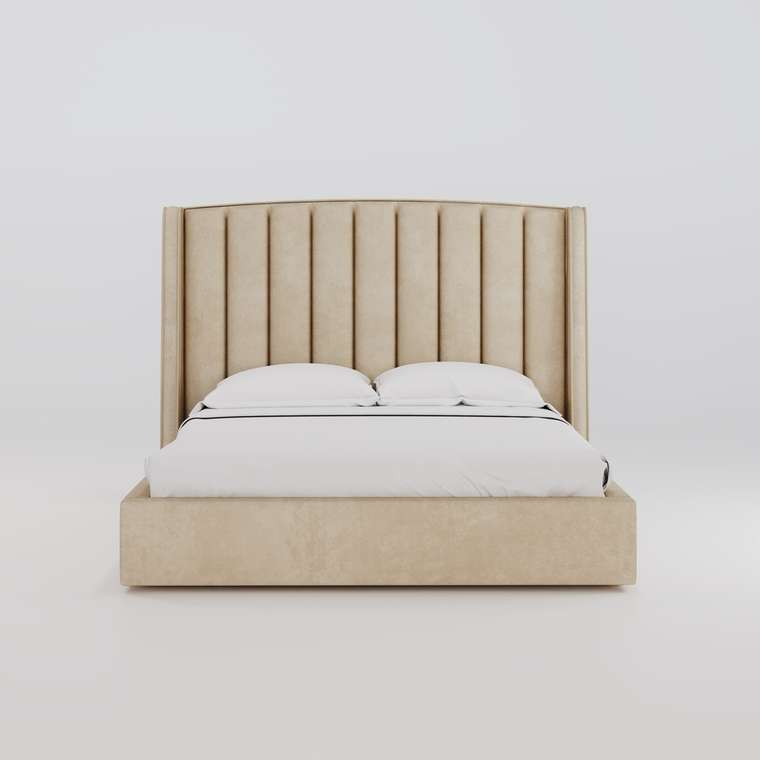 Кровать Lambro 140х200 бежевого цвета с подъемным механизмом