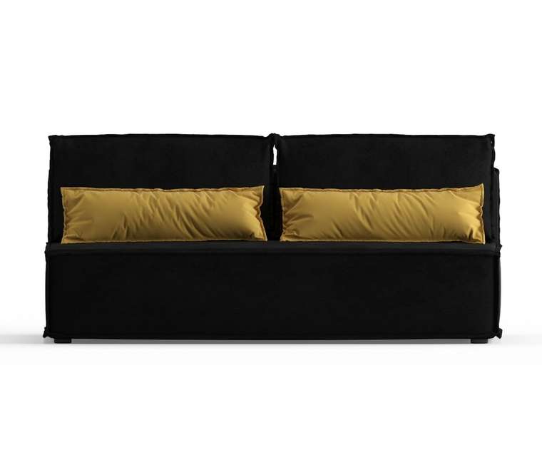 Диван-кровать Ли Рой Лайт в обивке из велюра черного цвета