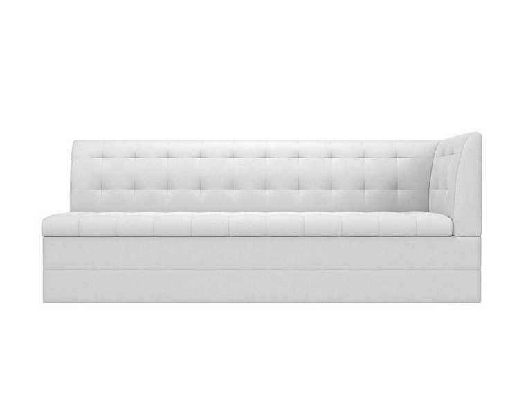 Кухонный прямой диван Бриз белого цвета (экокожа)